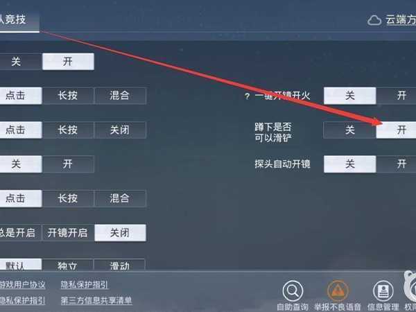 和平精英突变团竞2.0怎么设置才能飞铲?
